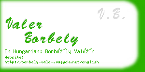 valer borbely business card